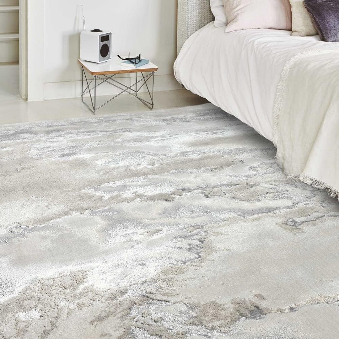 Living Room Bedroom Rug Modern Abstract Shiny Luxury Marble Design ...