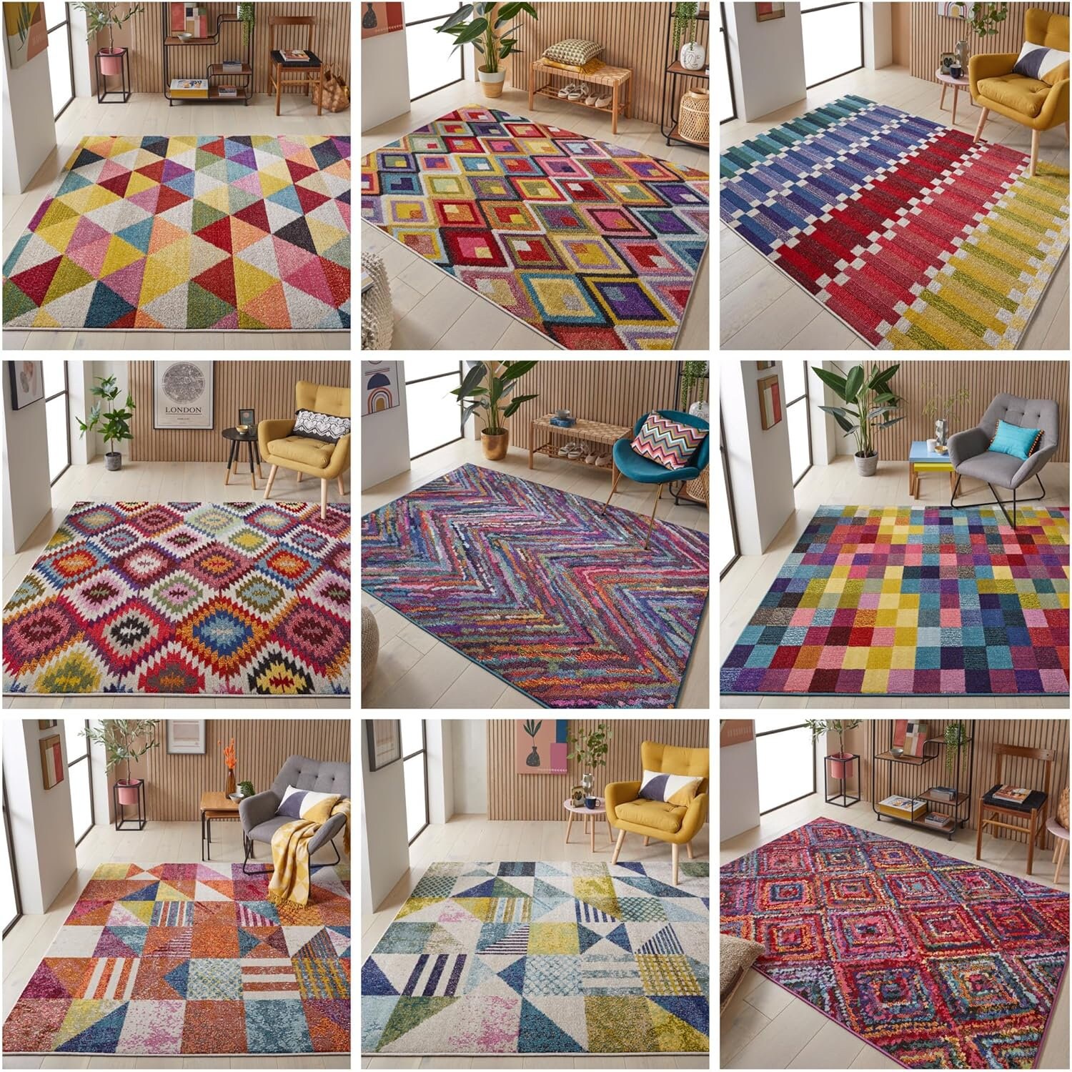 Colorful Car Rugs Carnaval Modern Rug for Living Room Bedroom Kitchen Bright Multi ...