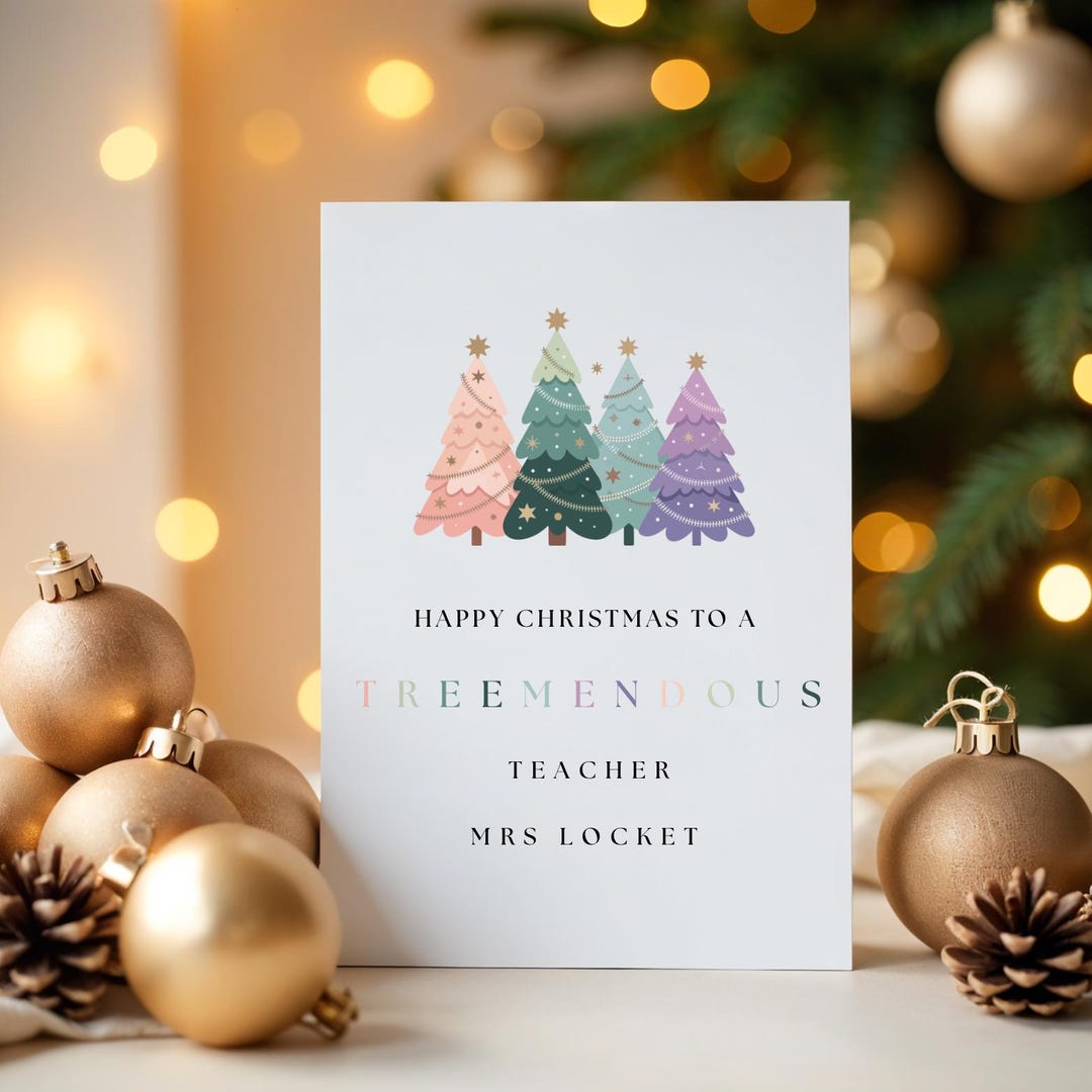Personalised Teacher Christmas Card | A5 Greetings Card - Etsy