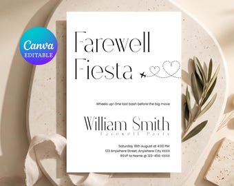 Editable Farewell Fiesta Invitation Party Template | Goodbye Invite | Moving Away Party | Digital Download