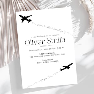 Editable Airplane Farewell Party Invitation Template (Digital Download)