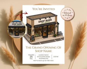 Invitación personalizada en 3D isométrica para escaparate, boceto en miniatura de tienda en 3D a partir de una foto, invitación de lanzamiento, digital.