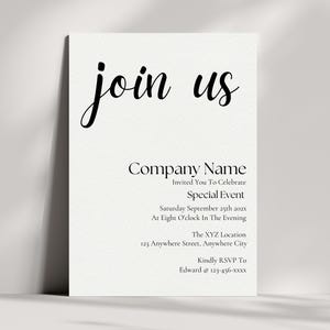 Bearbeitbare Business Company Corporate Special Event Einladungskarte Vorlage | Unternehmen Jede Veranstaltungseinladung | Firmen einladen | Moderne Einladen