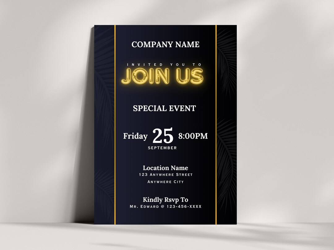 Editable Corporate Event Invitation Template (digital Download) - Etsy UK