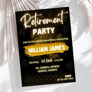 Editable Retirement Party Invitation Template (Digital Download)