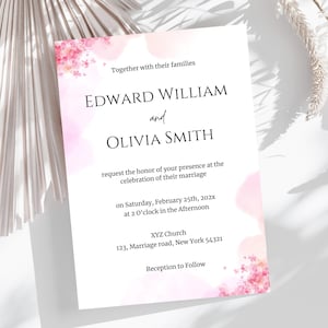 Editable Minimalist Wedding Invitation Template: Modern Printable Invite (Digital Download)