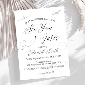 de Carte d'invitation à une fête d'adieu de Zazzle.be Liste d'envies Vous avez des idées ? Faire-part d'adieu pour déménagement | Au revoir, invitation | À plus tard, Invitation | Invitation modifiable