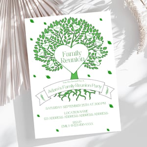 Tree Theme Family Reunion Invitation Template (Editable, Printable)