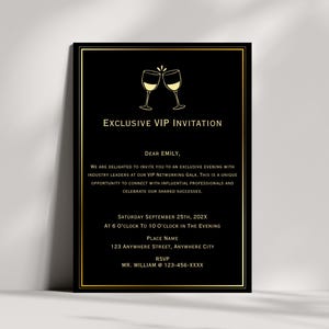 Exklusive VIP spezielle Event-Party Einladungskarte Vorlage | Firmen-Event-Party Einladung | Firmenfeier einladen | Bearbeitbar Druckbar