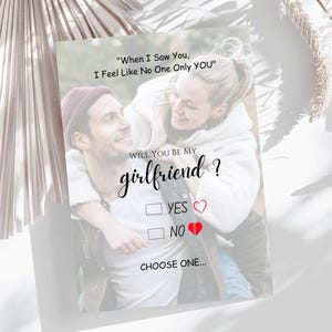 Plantilla de tarjeta de propuesta de novia / Tarjeta de propuesta "¿Quieres ser mi novia?" / Tarjeta de propuesta romántica / Tarjeta de amor / Tarjeta editable e imprimible