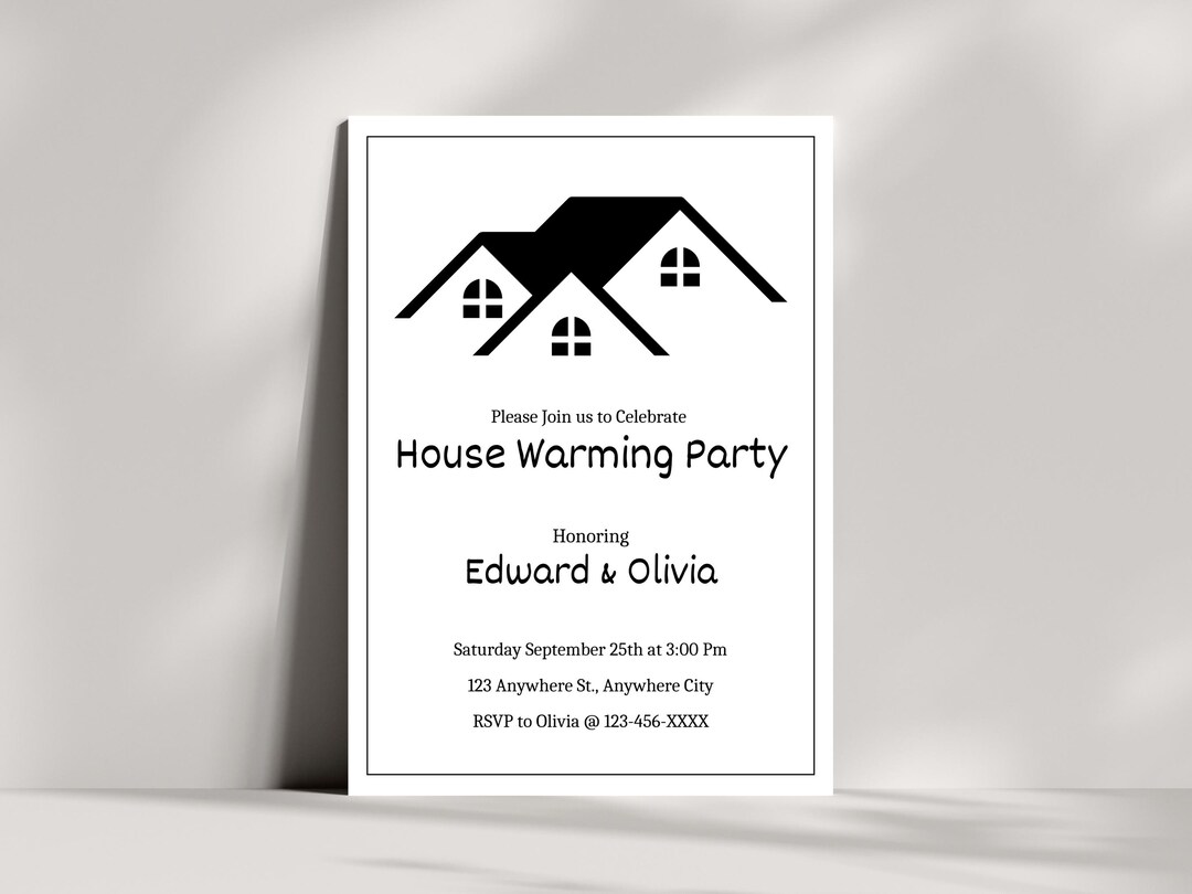 Editable Housewarming Party Invitation Card Template: New Home ...