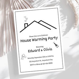 Housewarming Einladungskarte Vorlage | New House-Party Einladung | Housewarming Party einladen | Haus-Ankündigung Evite | Bearbeitbar Einladen