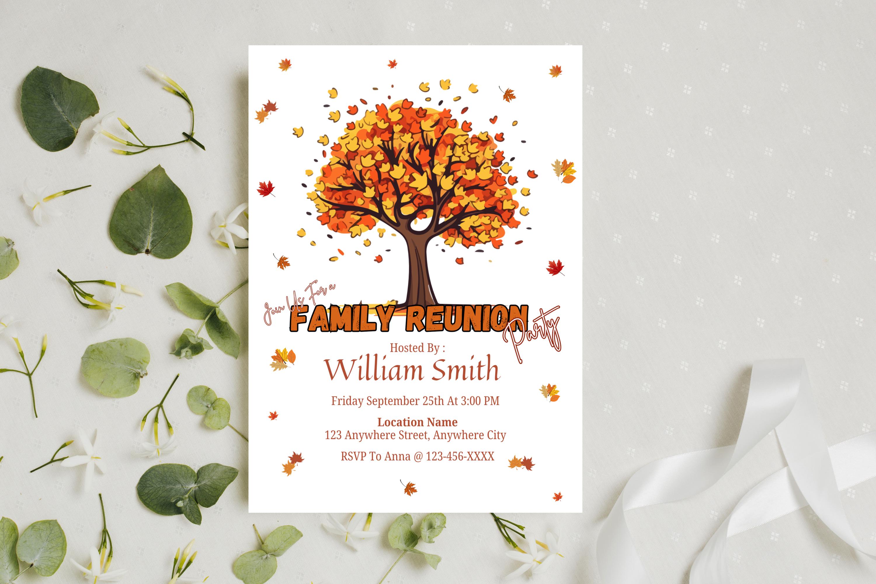 Editable Family Reunion Party Invitation Family Gathering Invite Family ...