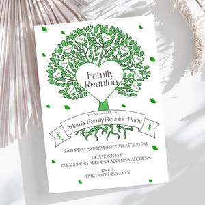 Tree Theme Family Reunion Invitation Template (Editable Printable)