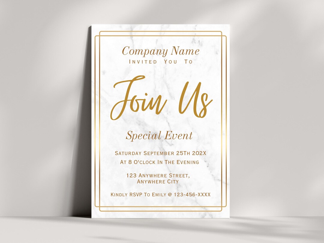 Sample Evite Editable Company Party Invite Card Template: Corporate, Business ...