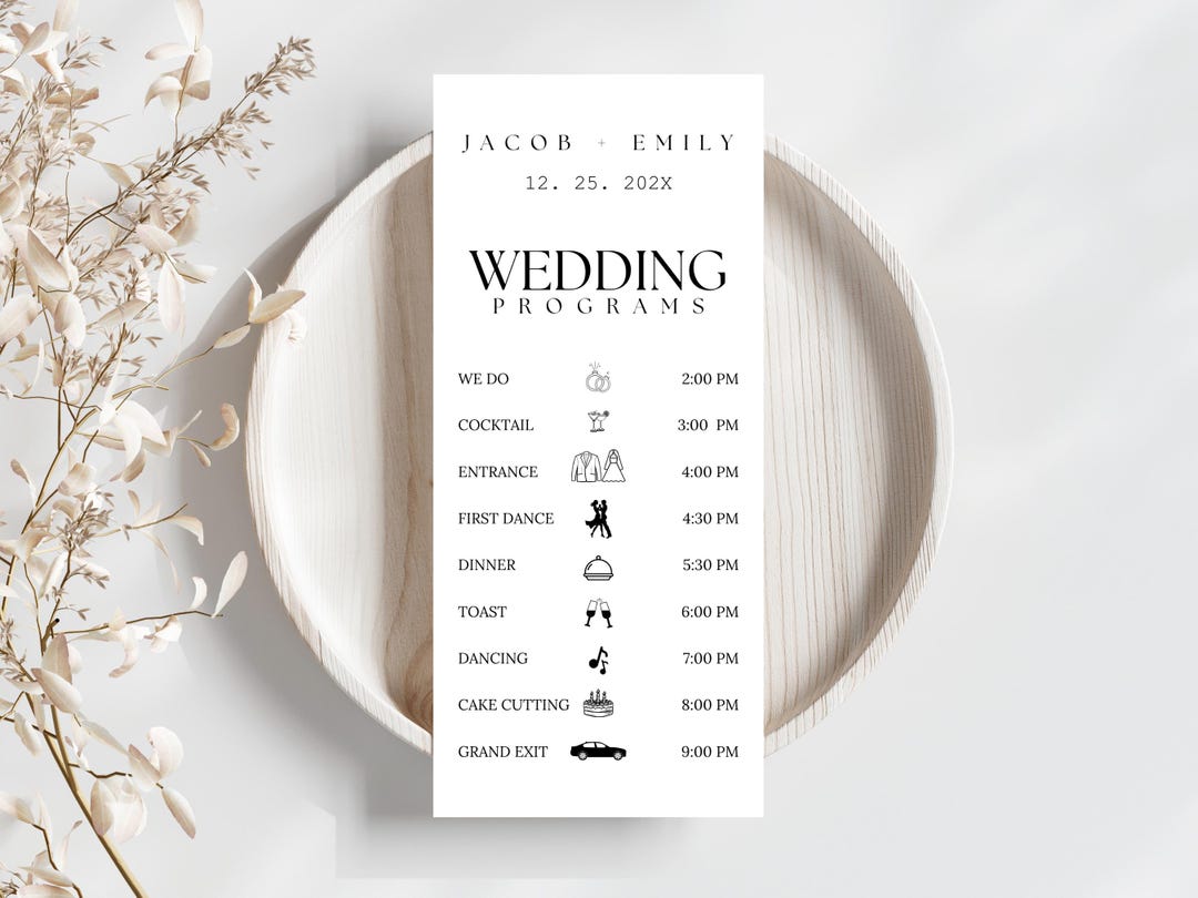 Editable Wedding Programs You Card Template: Minimalist, Elegant, DIY ...