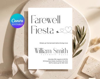 Editable Farewell Fiesta Invitation Party Template | Goodbye Invite | Moving Away Party | Digital Download