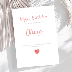 Modello modificabile per biglietto di compleanno per fidanzata / Biglietto di compleanno romantico / Biglietto di compleanno per fidanzato / Biglietto di compleanno per amante / Biglietto di compleanno stampabile