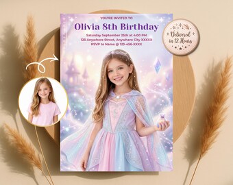 Fairy Birthday Invitation, Turn Your Child into Magical Fairy, Pastel Invite, Digital Download