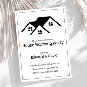 Housewarming Einladungskarte Vorlage | New House-Party Einladung | Housewarming Party einladen | Haus-Ankündigung Evite | Bearbeitbar Einladen