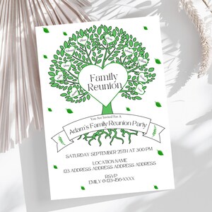 Edytowalny szablon zaproszenia na imprezę rodzinną | Zaproszenie na spotkanie rodzinne | Zaproszenie na drzewo genealogiczne | Zaproszenie na spotkanie rodzinne | Zaproszenie do druku