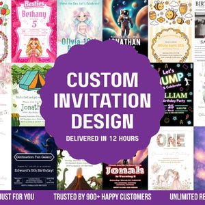Custom Invitation, Made to Order, Personalized Digital Birthday Invitation, Canva Editable