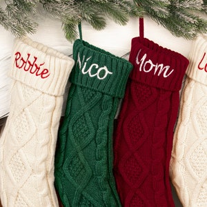 Personalized Christmas Stockings,Embroidered Christmas Stocking,Christmas Gift,Knitted Christmas Stockings,Monogram Family Stockings