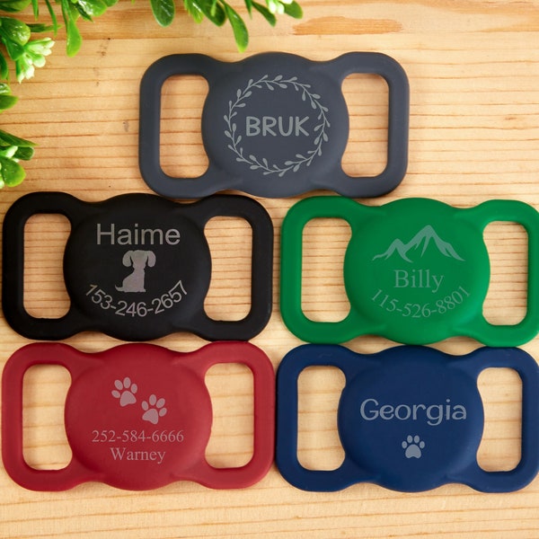 AirTag cover dog collar or harness,AirTag case,AirTag holder,Dog Tag case holder collar,AirTag personalized,Silicone Pet Collar Holder