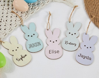 Gepersonaliseerde Paasmand Tags, Aangepaste jongen of meisje Paasmand Tags, Paascadeau voor kinderen, Kinderen Paasmand Tags, Bunny Easter Tags