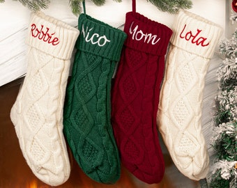 Personalized Christmas Stockings,Monogrammed Christmas Stockings with name,Embroidered Christmas Stocking,Family Stockings set of 4 5 6 7