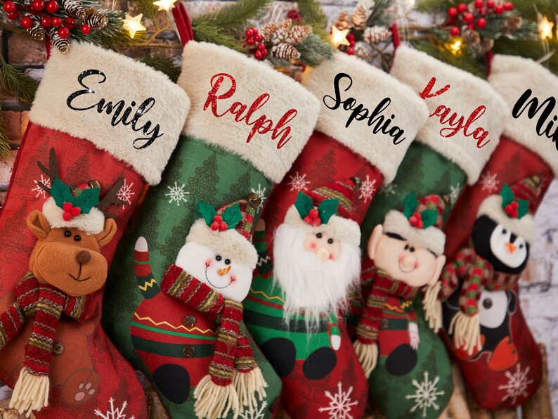 Christmas Stockings Personalized Stockings Christmas Stocking Family Stocking Monogram 3D Christmas Stocking Christmas Decor Christmas Gifts image 3