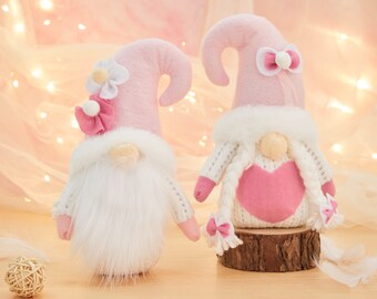 Valentine Gnome Love Gift Farci Gnome Peluche Gnome Cadeau pour couple Cadeau pour cadeaux de mariage pour maman Cadeaux de la Saint-Valentin Décor de la Saint-Valentin