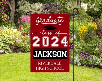 Personalized Graduation Flag Graduation Senior Flag Class of 2024 Custom College Garden Flag College Grad Flag Graduation Gifts for her