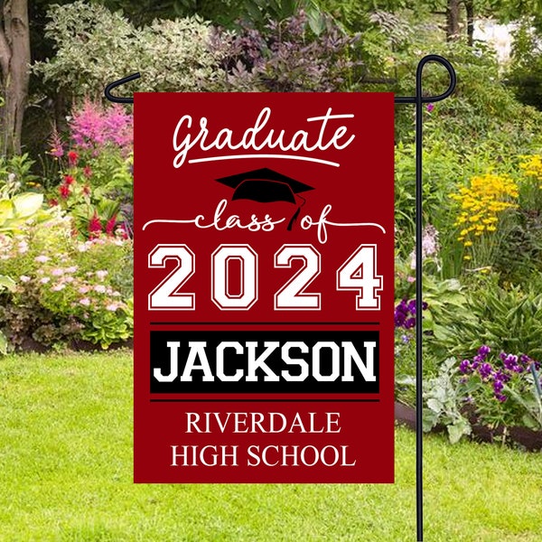 Personalized Graduation Flag Graduation Senior Flag Class of 2024 Custom College Garden Flag College Grad Flag Graduation Gifts for her