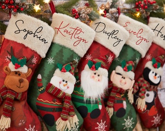 Christmas Stockings Personalized Stockings Christmas Stocking Family Stocking Monogram 3D Christmas Stocking Christmas Decor Christmas Gifts