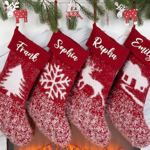 Personalized Christmas Stockings,Monogrammed Christmas Stockings with name,Embroidered Christmas Stocking,Family Stockings set of 4 5 6 7