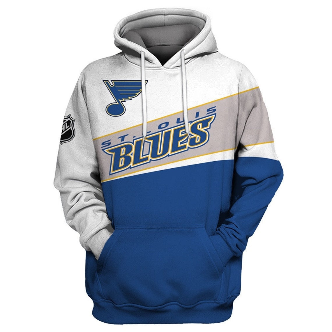 deadmansupplyco Vintage Hockey - St. Louis Blues (Yellow Blues Wordmark) Crewneck Sweatshirt