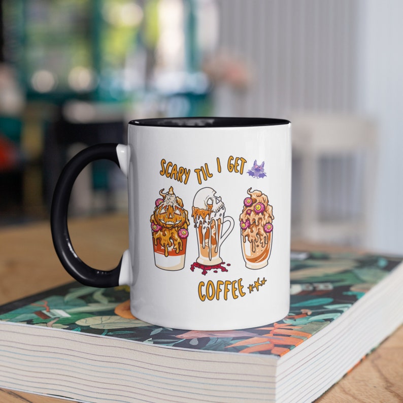 Scary Til I Get Coffee Mug Gift Idea for Halloween Coffee Etsy