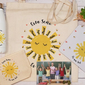 Conjunto Personalizado Profe, Regalo con Fotografía y Nombres de los Alumnos para Maestra, Regalo fin de curso para maestra infantil