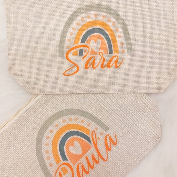 Neceser personalizado con nombre |  Bolsa de maquillaje | Regalo Invitado l Boda, Comunión, Bautizo, Profesora