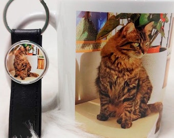 Taza personalizada con foto de mascota + nombre Taza de perro personalizada Taza de café de gato personalizada -Tazas de mascotas