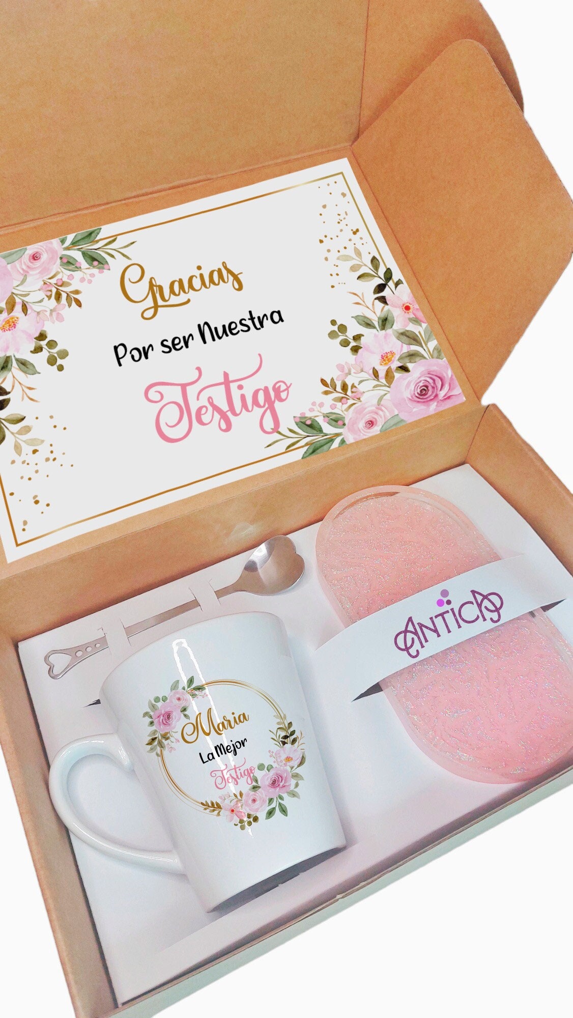 caja chuches rosa 65gr personalizada para regalar detalles dulces