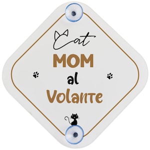 Placa de coche personalizada mascotas, cartel cat mom , Diseño dog mommy, Panel personalizado para coche con foto mascota