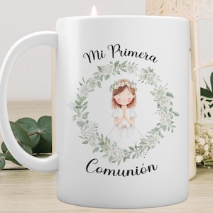 Tazza per la Comunione per bambino o bambina, Regalo per gli invitati alla Comunione, Dettaglio per gli invitati alla Prima Comunione, Bambina che prega, Bambino che prega