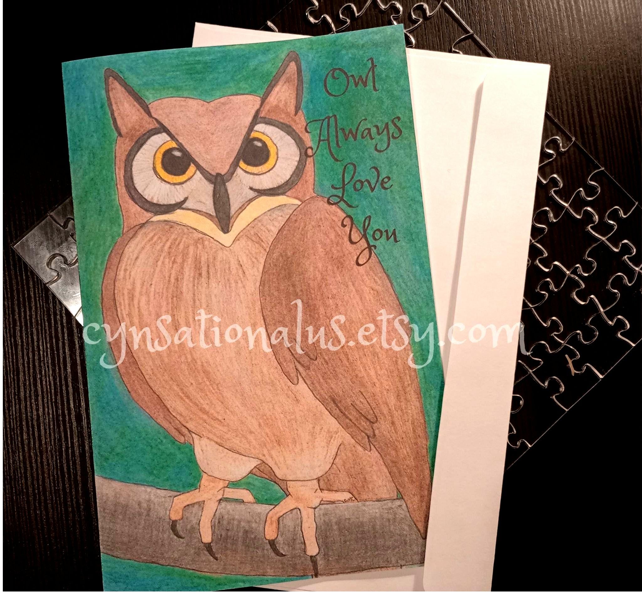 Owl Always Love You - Single Greeting Card  - Friendship - Birthday - Valentine - Romance - Annivers