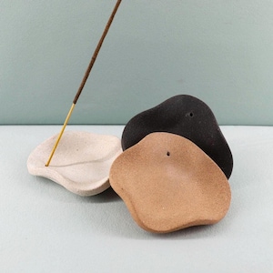 Porta incenso ondulato in Jesmonite, realizzato a mano con effetto pietra naturale, decorazione per meditazione e yoga