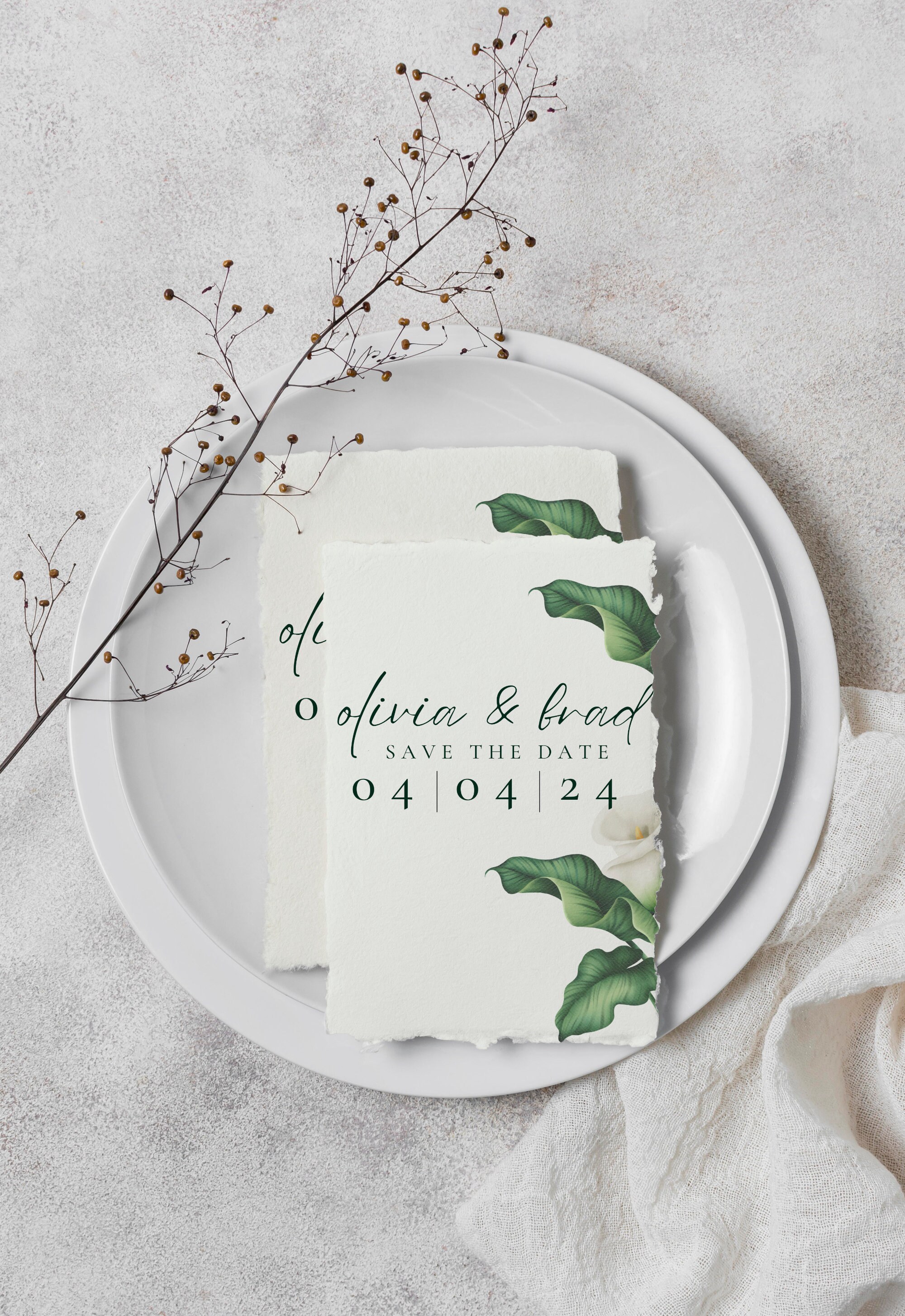 Lily Floral Wedding Invitation Template, Calla Lily Floral Wedding Invite Template, Floral ...
