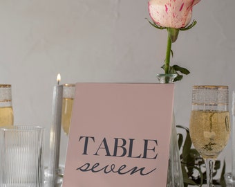 Modern Pastel Wedding Table Number Card, Modern Wedding Table Name Card, Modern Wedding Table Number Display Template, Canva Editable