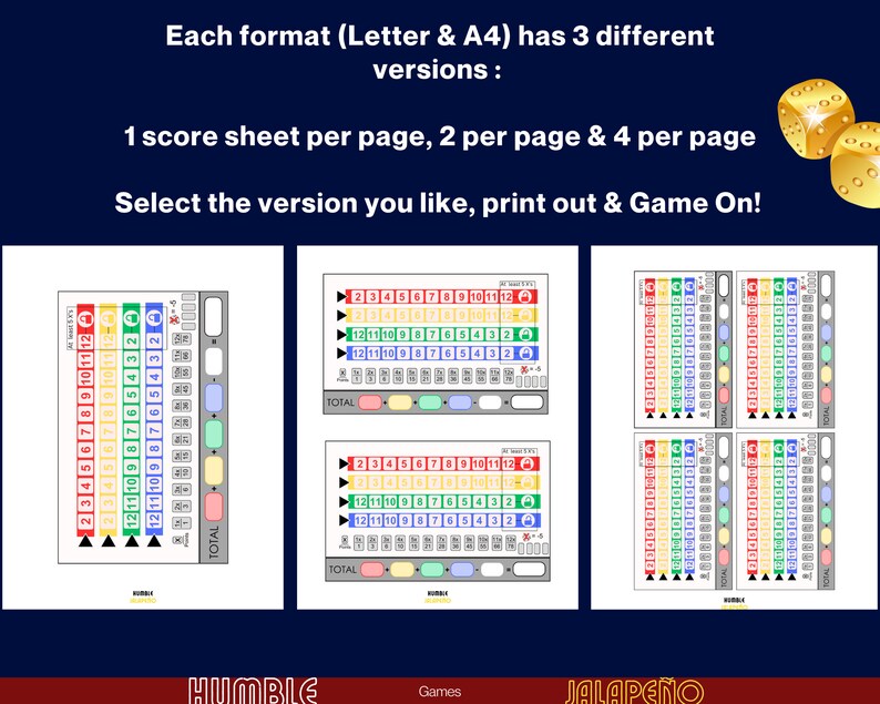 QWIXX Scorecard, Qwixx Score Sheet, Qwixx Score, Printable PDF, US ...