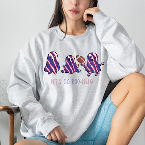GO BILLS buffalo bills halloween, cute ghost sweater Heavy Blend™ Crewneck Sweatshirt